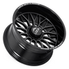 Set 4 20" Lock X-Treme Rampage Gloss Black Milled 20x10 8x6.5 -18mm Truck Wheels Lifted Offroad Rims