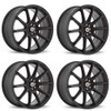 Set 4 16" Konig 45B Control Black 16x7 Wheels 4x100 4x4.5 40mm Street Rims