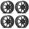 Set 4 17" Konig 102B Lockout Gloss Black 17x8 Wheels 5x100 38mm Street Rims