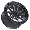 Set 4 17" TIS 556AB Anthracite Black Ring Wheels 17x9 5x5.5 (5x139.7) -12mm Rims Offroad Truck Wheels