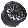 Set 4 20" TIS 556AB Anthracite Black Ring Wheels 20x10 8x6.5 (8x165.1) -20mm Rims Offroad Truck Wheels