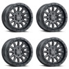Set 4 Black Rhino Dugger 20x9 5x5 Gun Black Wheels 20" -18mm Lifted Truck Rims