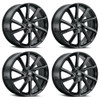 Set 4 17" Platinum 466BK Mystic Gloss Black 17x8 Wheels 5x108 5x4.5 40mm Rim