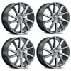 Set 4 17" Platinum 466G Mystic Bright Graphite Silver 17x8 5x110 5x115 35mm Rims