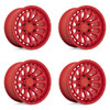 Set 4 Black Rhino Raid 20x9.5 5x5 Gloss Red Wheels 20" -18mm Lifted Truck Rims