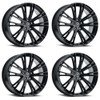 Set 4 17" Platinum 458BK Prophecy Gloss Black 17x8 Wheels 5x112 40mm Car SUV Rims