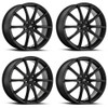 Set 4 17" Platinum 435SB Flux Satin Black 17x8 Wheels 5x112 40mm Car SUV Rims