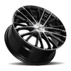 Set 4 18" Platinum 437U Genesis Black Diamond Cut 18x8 Wheels 5x108 5x4.5 40mm