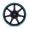 19" Rotiform RC208 BPU 19x9.5 5x120 22mm Gloss Black Teal Stripe Sedan Coupe Rim Car Wheel