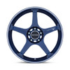 18" Motegi MR159 Battle V Obsidian Blue Mach Lip Stripe 18x9.5 Wheel 5x4.5 0mm Rim