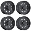 Set 4 19.5" Vision 81 Heavy Hauler Matte Black 19.5x7.5 Wheels 8x170 0mm Rims