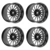 Set 4 22" Fittipaldi Off Road FTF501BM 22x12 8x170 -44mm Gloss Black Milled Rims