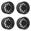 Set 4 Black Rhino Delta 20x9.5 6x120 Gloss Black Wheels 20" 12mm Rims