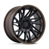 22" Fuel FC405 Dynamo Matte Black Gloss Bronze Lip 22x9.5 Wheel 6x5.5 20mm Rim