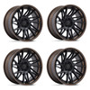 Set 4 20" Fuel FC405 Dynamo Matte Black G-Bronze Lip 20x9 Wheels 6x135 1mm Rims Offroad Truck SUV Wheels