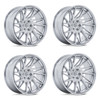 Set 4 22" Fuel FC405 Dynamo Gloss Silver Brushed Chrome Lip 22x10 6x5.5 -18mm Rims Lifted Offroad Truck SUV Wheels