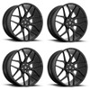 Set 4 Asanti Black ABL-27 Dynasty 20x9 5x120 Gloss Black Wheels 20" 35mm Rims