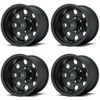 Set 4 American Racing AR172 Baja 15x10 6x5.5 Satin Black Wheels 15" -43mm Rims