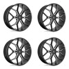 Set 4 Asanti Black ABL-38 Monarch Truck 24x10 6x5.5 Black Milled Wheels 24" 20mm