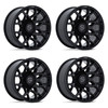 Set 4 20" Fuel FC907 Heist Gloss Black 20x10 Wheels 5x5 5x5.5 -18mm Truck Rims