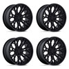 Set 4 22" Fuel FC409 Hive Matte Black W/ Gloss Black Lip 22x9.5 6x5.5 20mm Rims Offroad Truck SUV Wheels