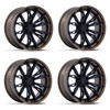 Set 4 22" Fuel FC404 Mutiny Matte Black W Gloss Bronze Lip 22x10 8x180 0mm Rims Offroad Truck Wheels