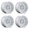 Set 4 17" Fuel FC897 Havoc Gloss Silver Machined Face 17x9 Wheels 6x5.5 -12mm Rims Lifted Offroad Tuck SUV Wheels