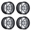 Set 4 20" Fuel FC408 Flight Chrome W/ Gloss Black Lip 20x9 Wheels 6x135 1mm Rims Offroad Truck SUV Wheels