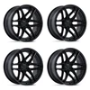Set 4 22" Fuel FC408 Flight Matte Black Gloss Black Lip 22x10 6x5.5 -18mm Wheels Lifted Offroad Truck SUV Rims