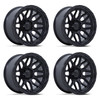 Set 4 18" Fuel FC881 Surge Matte Black Gloss Black Lip 18x9 Wheels 8x180 1mm Rims Offroad Truck Wheels