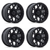 Set 4 20" Fuel FC908 Puma Matte Black Gloss Black Lip 20x9 Wheels 6x5.5 1mm Rims Offroad Truck SUV Wheels