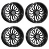 Set 4 22" Lock Extreme Rampage Gloss Black 22x10 8x6.5 (8x165.1) 18mm Truck Rims Offroad Truck Wheels