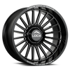 22" Lock X-Treme Invasion Gloss Black Milling 22x10 Wheel 8x180 18mm Truck Rim