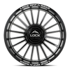 22" Lock X-Treme Invasion Gloss Black Milling 22x10 Wheel 8x180 18mm Truck Rim