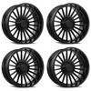 Set 4 20" Lock Extreme Invasion Gloss Black 20x10 Wheels 8x6.5 18mm Truck Rims