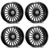 Set 4 20" Lock Extreme Invasion Gloss Black Milling 20x9 6x135 6x5.5 1mm Wheels Offroad Truck SUV Rims