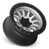 Set 4 17" Lock Offroad Trail Silver W Matte Black Ring 17x8.5 6x5.5 25mm Wheels Offroad Truck SUV Rims