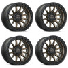 Set 4 17" Lock Offroad Trail Bronze W Matte Black Ring 17x8.5 6x5.5 25mm Wheels Offroad Truck SUV Rims