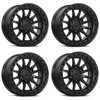 Set 4 20" Lock Offroad Trail Matte Black W Gloss Black Ring 20x9 6x135 1mm Rims Offroad Truck SUV Wheels