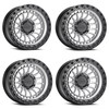 Set 4 17" Lock Offroad Mojave Silver w/ Matte Black Ring 17x8.5 6x5.5 25mm Rims Offroad Truck SUV Wheels