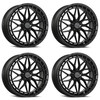 Set 4 17" Katana Racing KR12 Matte Black Wheels 17x7.5 5x100 40mm Racing Rims