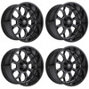 Set 4 22" Edge Off Road 301BM Black Milled Accents 22x12 5x5 5x5.5 -44mm Wheels Lifted Truck Rims