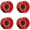 Set 4 17" Fuel D113 Covert Beadlock 17x9 6x5.5 -15mm Wheels Candy Red Rims