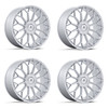 Set 4 22" Asanti Black AB051 Envoy Silver W/ Brushed Face 22x10 6x5.5 20mm Rims