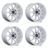 Set 4 17" Black Rhino BR038 Ronin Silver W/ Machined Face 17x8.5 6x135 25mm Rims Offroad Truck SUV Wheels