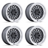 Set 4 17" Black Rhino BR034 Graz Gunmetal W/ Machined Lip 17x8.5 6x5.5 25mm Rims Offroad Truck SUV Wheels