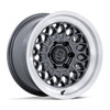 Set 4 17" Black Rhino Hard Alloys Br034 Graz Gloss Gunmetal W/ Machined Lip 17x8.5 Wheels 6x5.5 (6x139.7) 0mm Rims