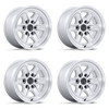 Set 4 17" Black Rhino BR032 Echo Silver W/ Machined Face 17x8.5 6x5.5 25mm Rims Offroad Truck SUV Wheels
