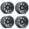 Set 4 15" Vision 56 Midway Satin Black 15x7 Wheels 6x5.5 (6x139.7) 38mm Rims