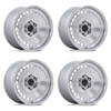 Set 4 17" Black Rhino BR036 Basin Silver W/ Machined Face 17x8 6x130 32mm Wheels Offroad Rims
